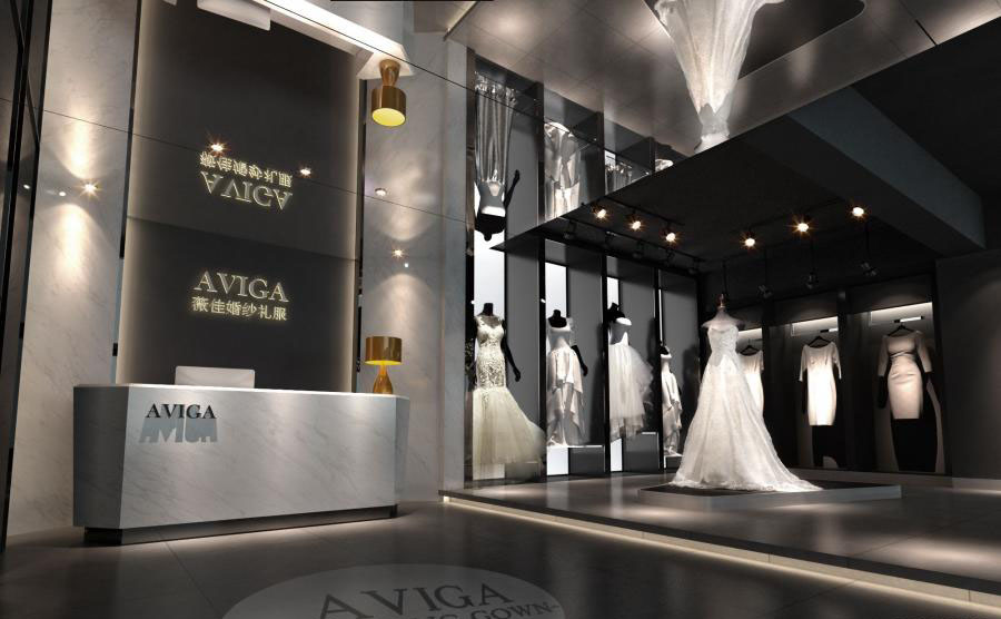 婚纱店专卖店设计效果图,婚纱店铺设计效果图