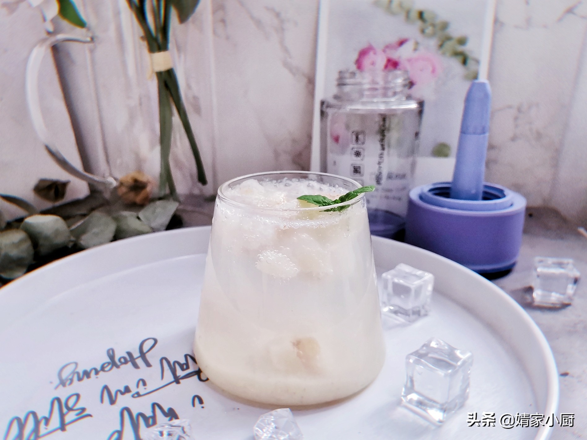 夏天自制柠檬蜂蜜气泡水,好喝又好看的蜂蜜水