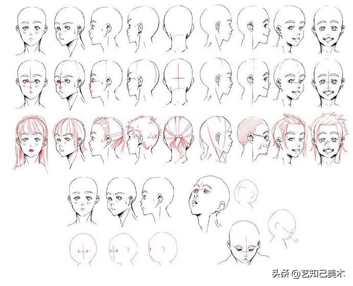 速写简单入门头部,速写头低不下去