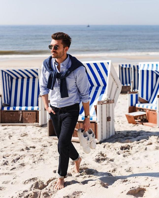 直筒潮流牛仔裤男士穿搭,男士现在流行穿什么版型牛仔裤