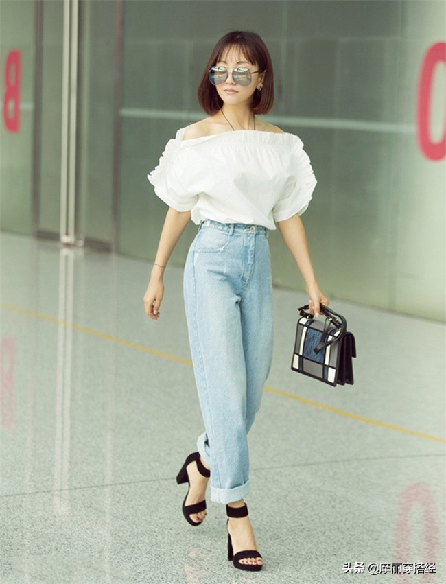 一字肩上衣怎样搭配出高级感,8种时髦t恤穿搭让你洋气整个春天