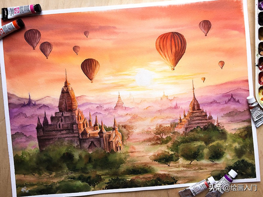 如何用画笔画出好看的图画,一幅优秀的水彩画创作过程欣赏