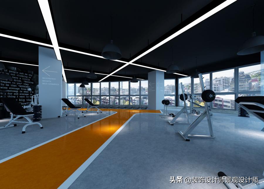 公司健身房设计效果图,书房健身房二合一设计效果图