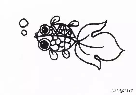 一二三年级简笔画小金鱼,小金鱼简笔画简单又好看