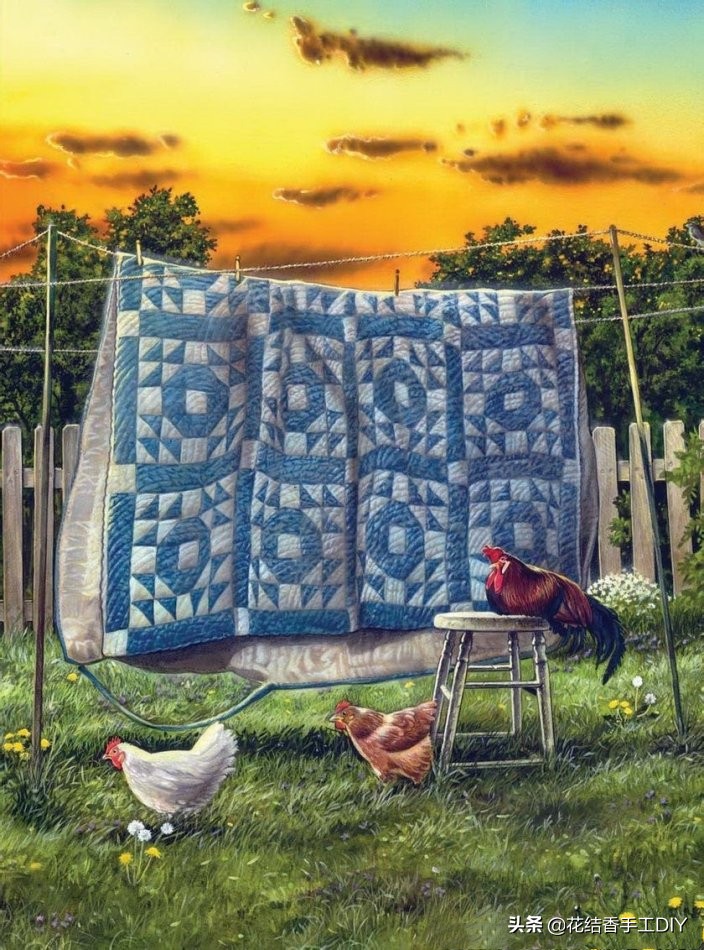 20款漂亮的拼布被子,假的豆腐块被子