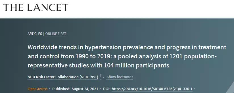 世界高血压分布地区现状,柳叶刀高血压逆转