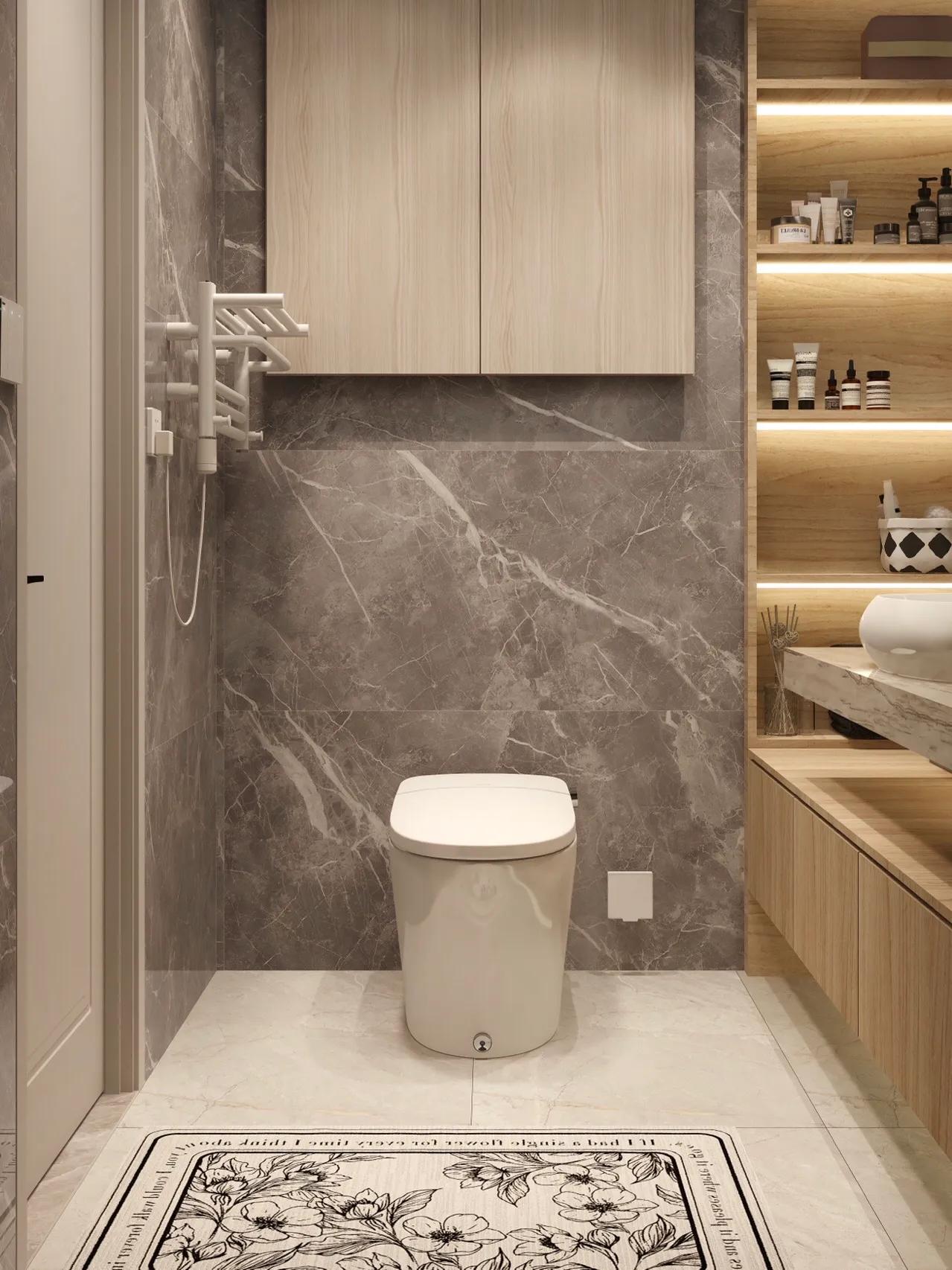 洗手间瓷砖效果图轻奢,浴室瓷砖高级搭配