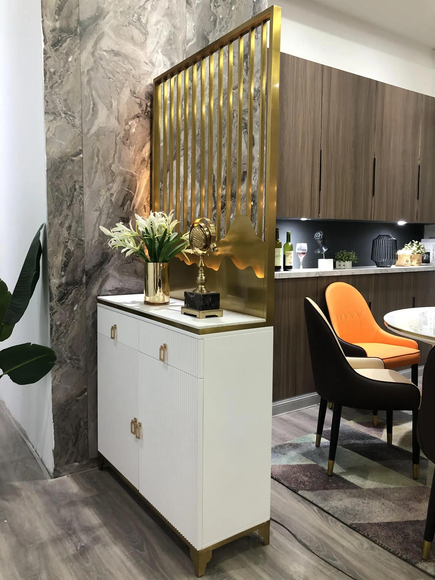 高级轻奢玄关屏风柜,客厅屏风隔断柜现代轻奢