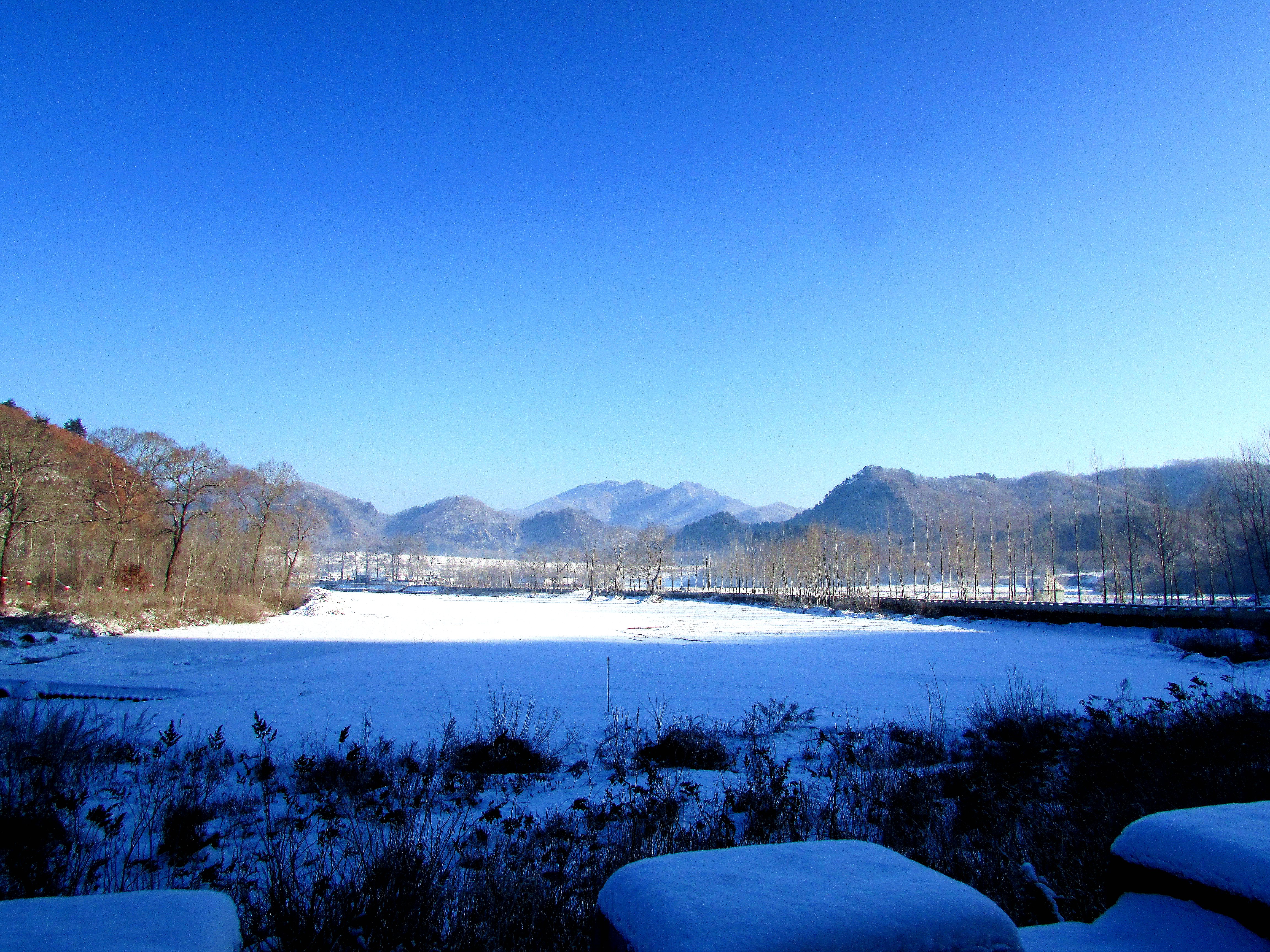 本溪湖里村冬季景色,本溪湖里村景色视频