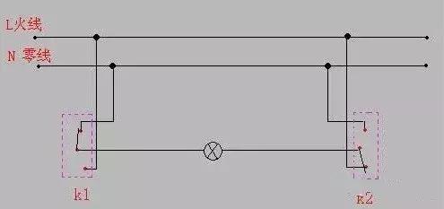 两个开关控制一个灯怎么接电路图,一个开关控制两个灯交替亮为什么