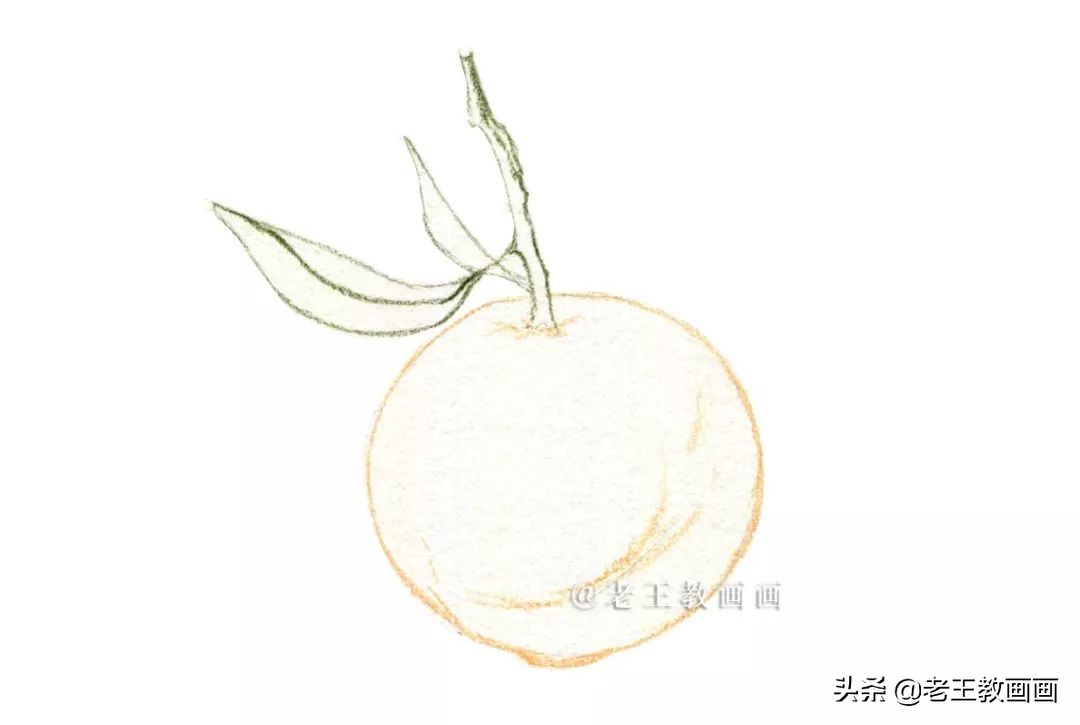 橘子彩铅手绘过程详解,超详细的彩铅橘子教程
