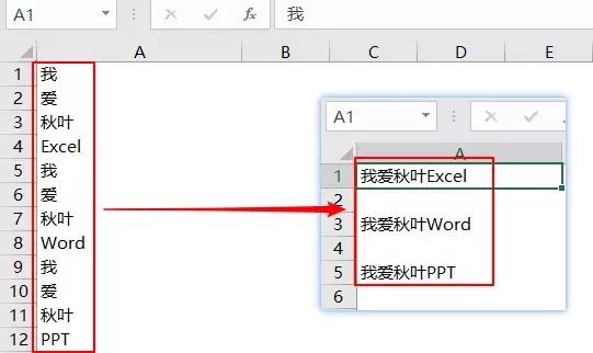 两个excel文字合并汇总技巧,excel进行文字合并