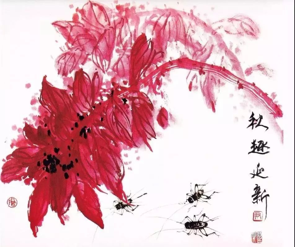 齐白石水墨小品欣赏,齐白石虫草长卷