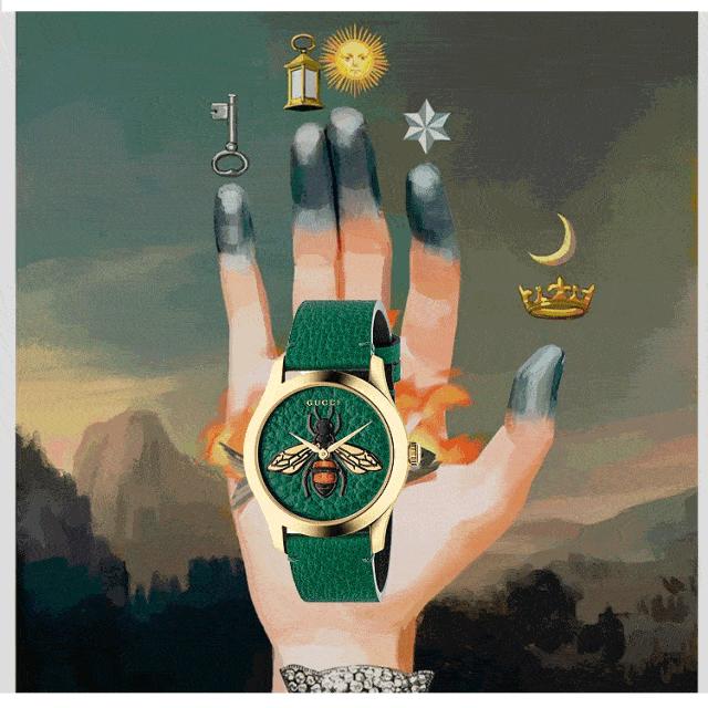 gucci经典黑色腕表,gucci高定腕表