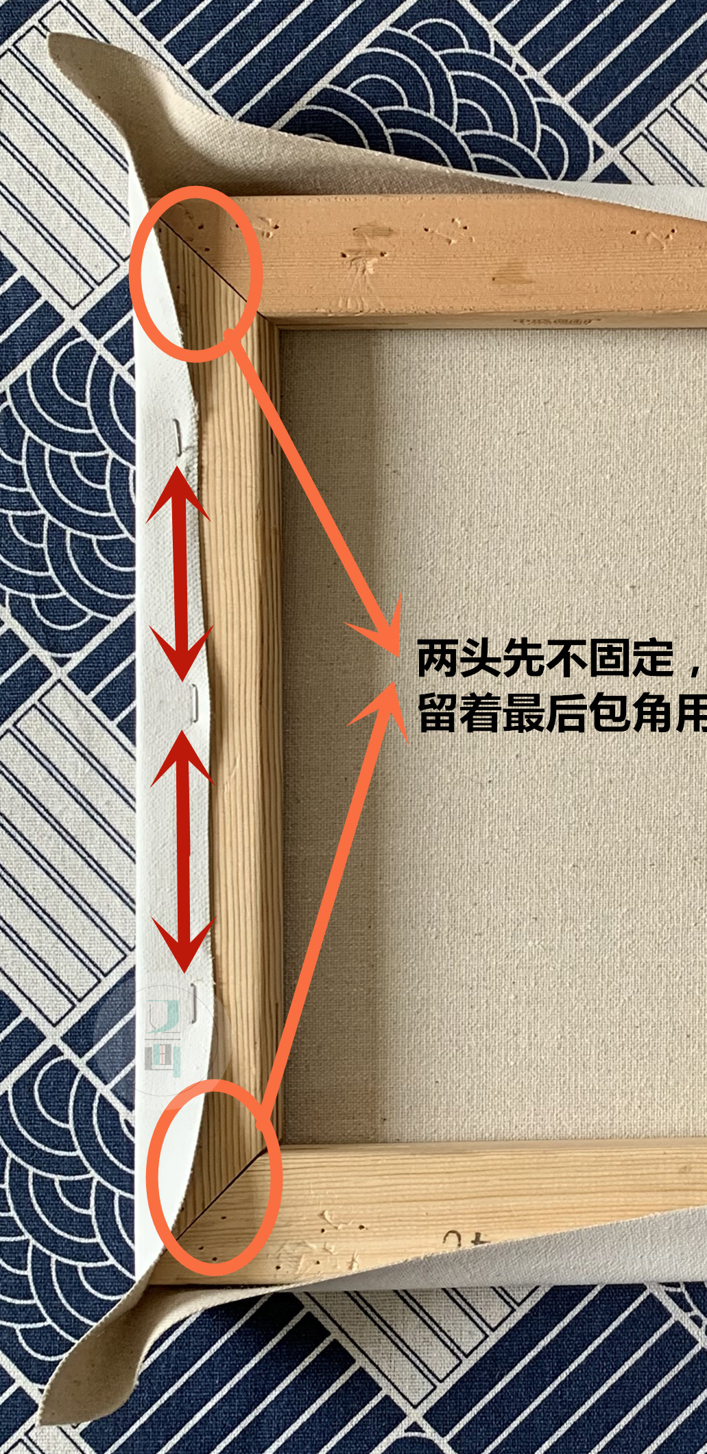 油画绷布过程,油画绷布折角技巧