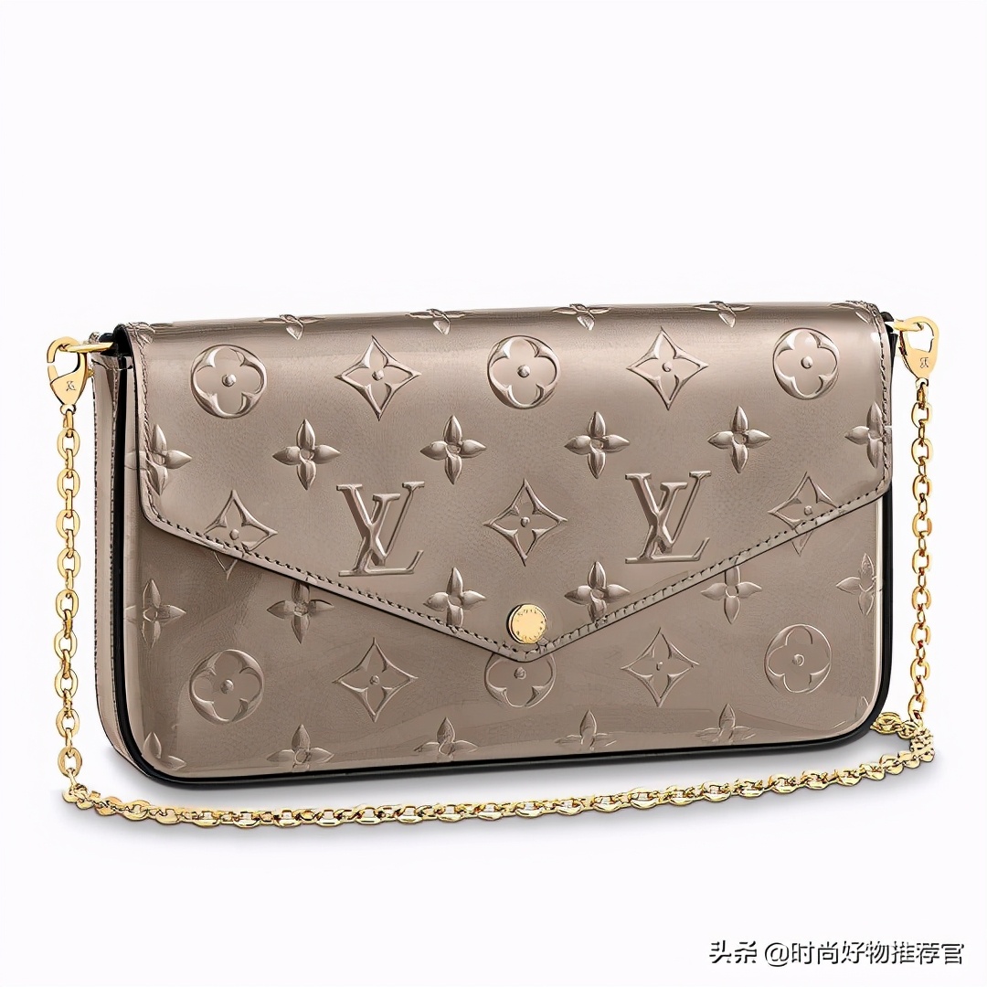 lv黑色牛皮压花邮差包新款有链条,lv新包真皮包