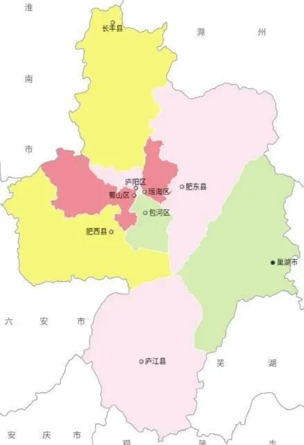 合肥市最新行政区域划分图,合肥行政区在哪里