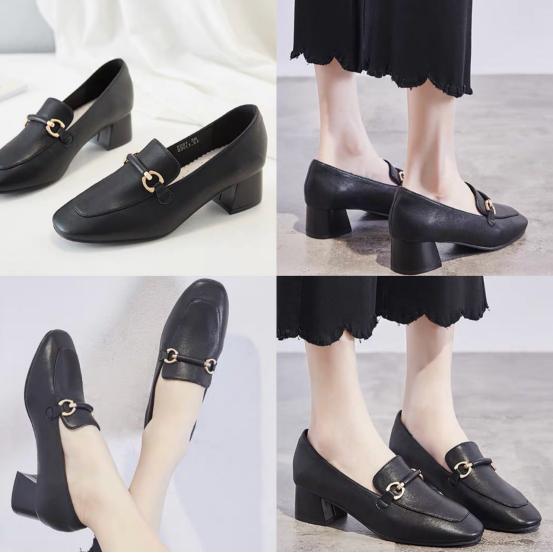 高跟鞋不累脚春季百搭显瘦,高跟鞋英伦风小皮鞋