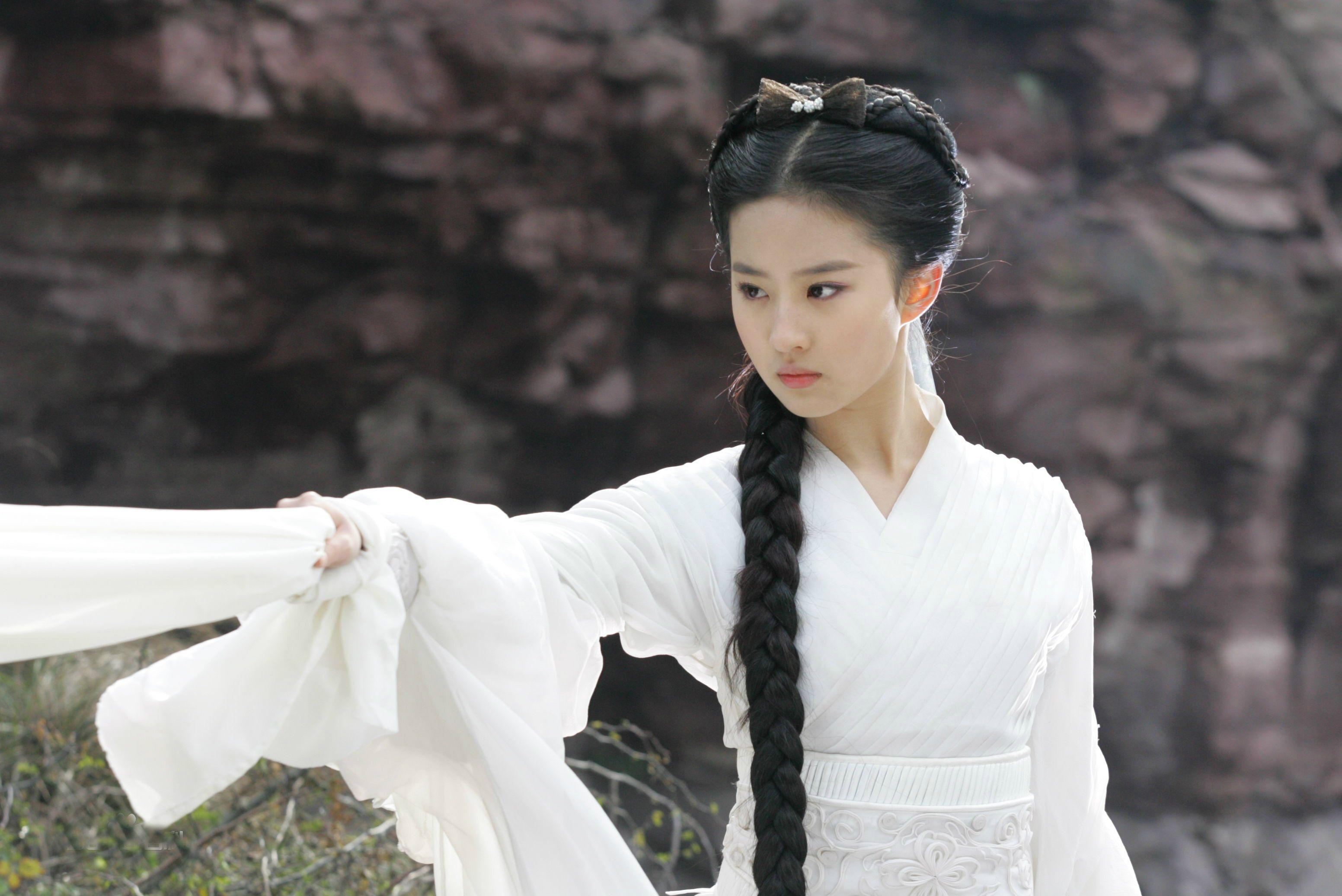 无刘海古装发型编发,古装编发齐刘海