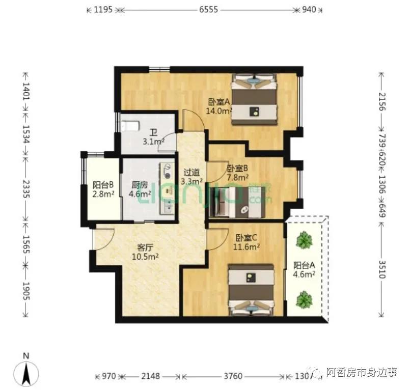 新旧交织的城市界面，富基广场