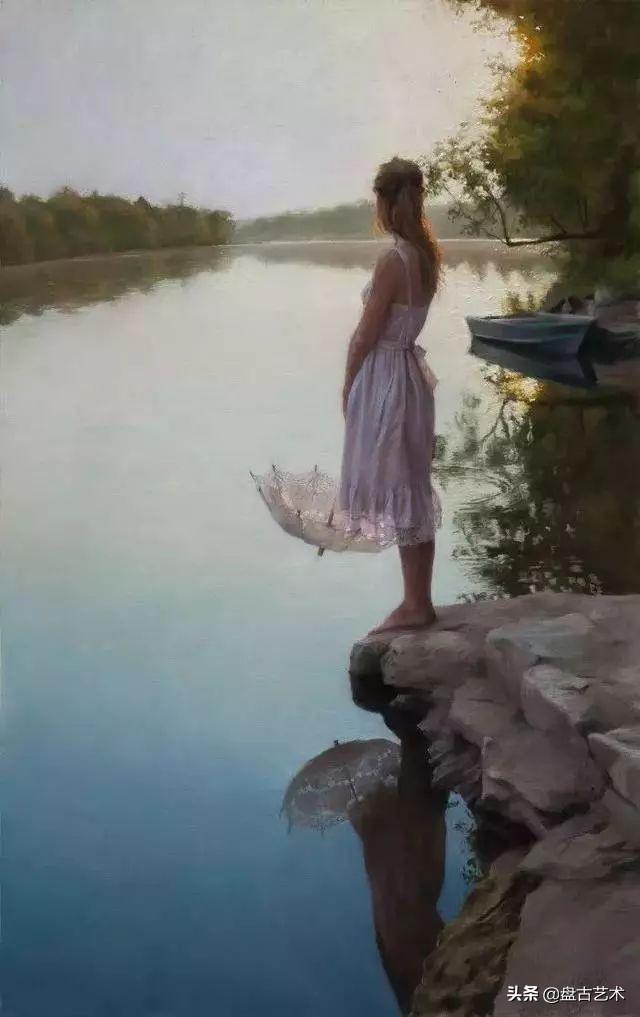 西班牙画家画美女的炉火纯青技法——盘古艺术油画