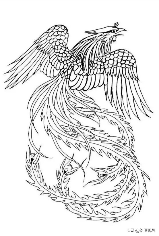 凤鸟纹怎么画最简单,凤纹手绘图片大全