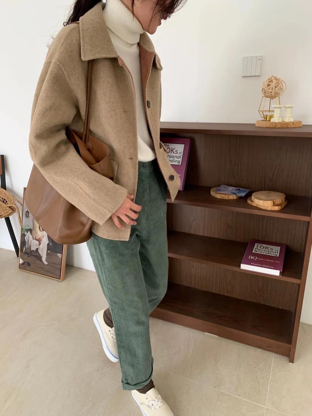 韩国小姐姐大衣穿搭,韩国小姐姐学院风大衣内搭