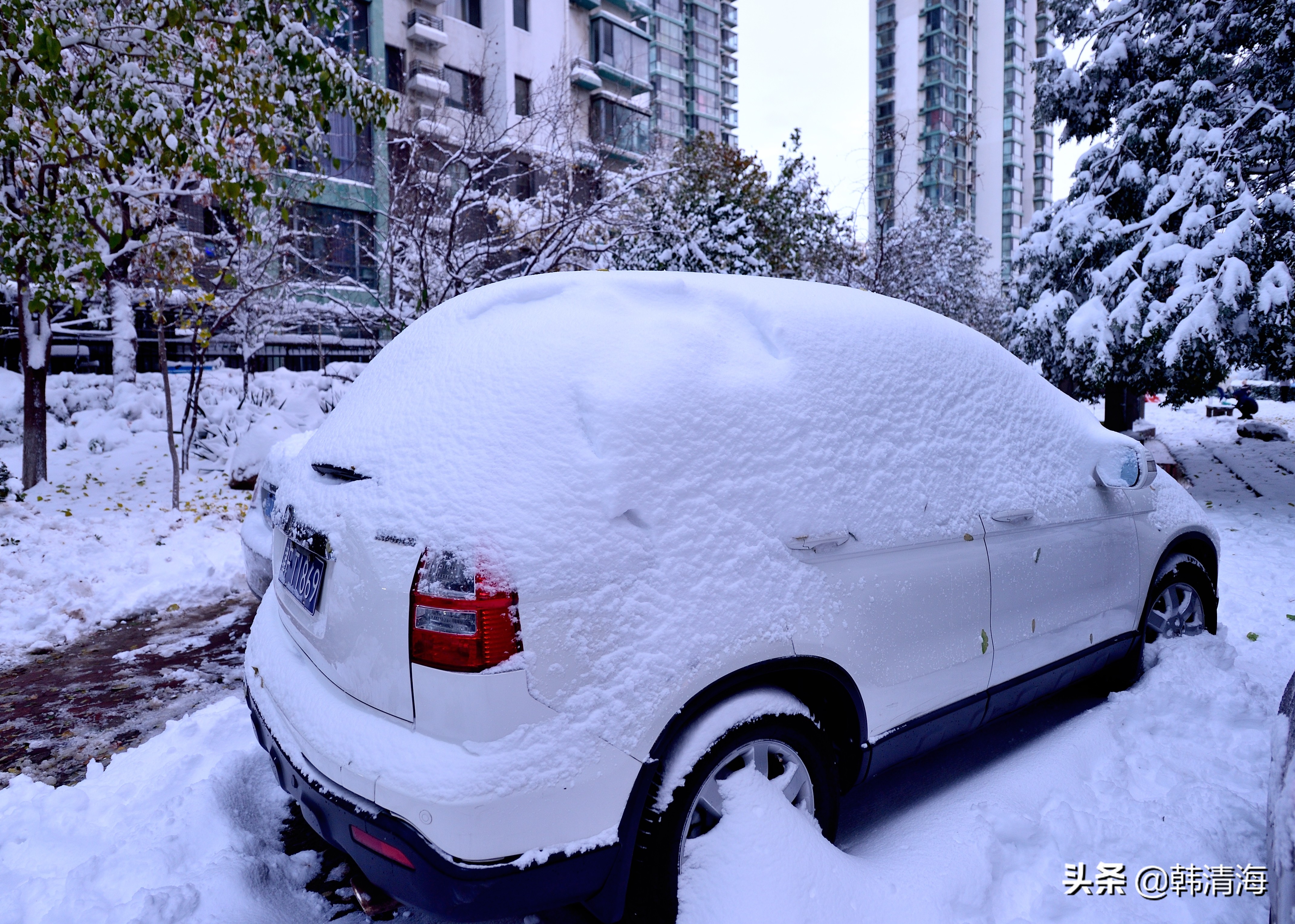 2021天津第一雪水畔花园小区装扮得更加圣洁和美丽