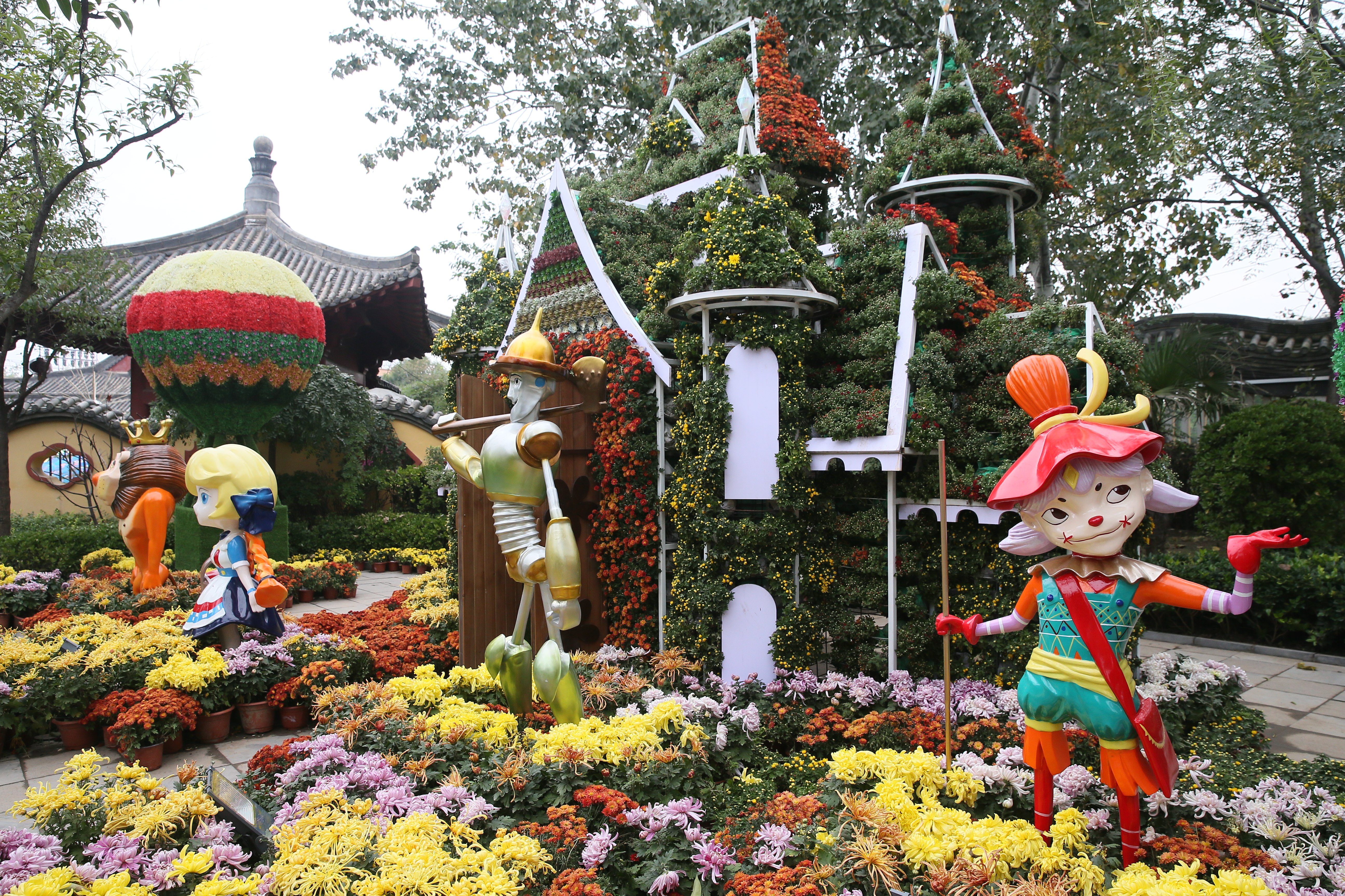 带你看开封清明上河园的菊花展,开封第41届菊花文化节清明上河园