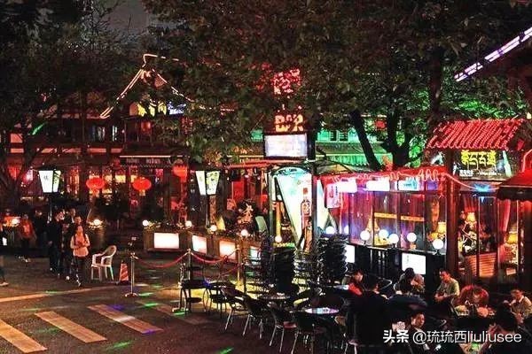 九眼桥酒吧一条街夜景图片,九眼桥酒吧文化街区