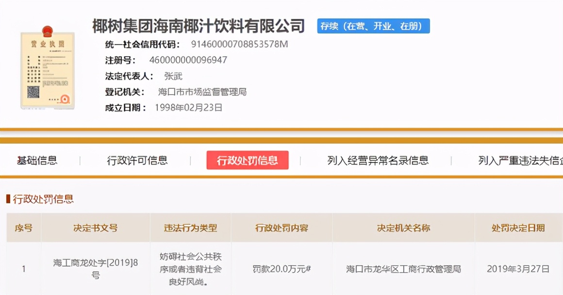 椰树牌椰汁广告被罚无添加,椰树椰汁回应虚假宣传质疑