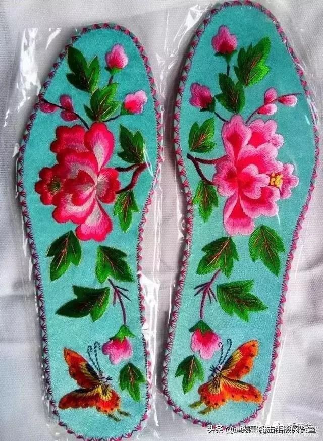 陕北民间纯手工鞋垫绣花,绣花鞋垫纯手工鞋垫成品