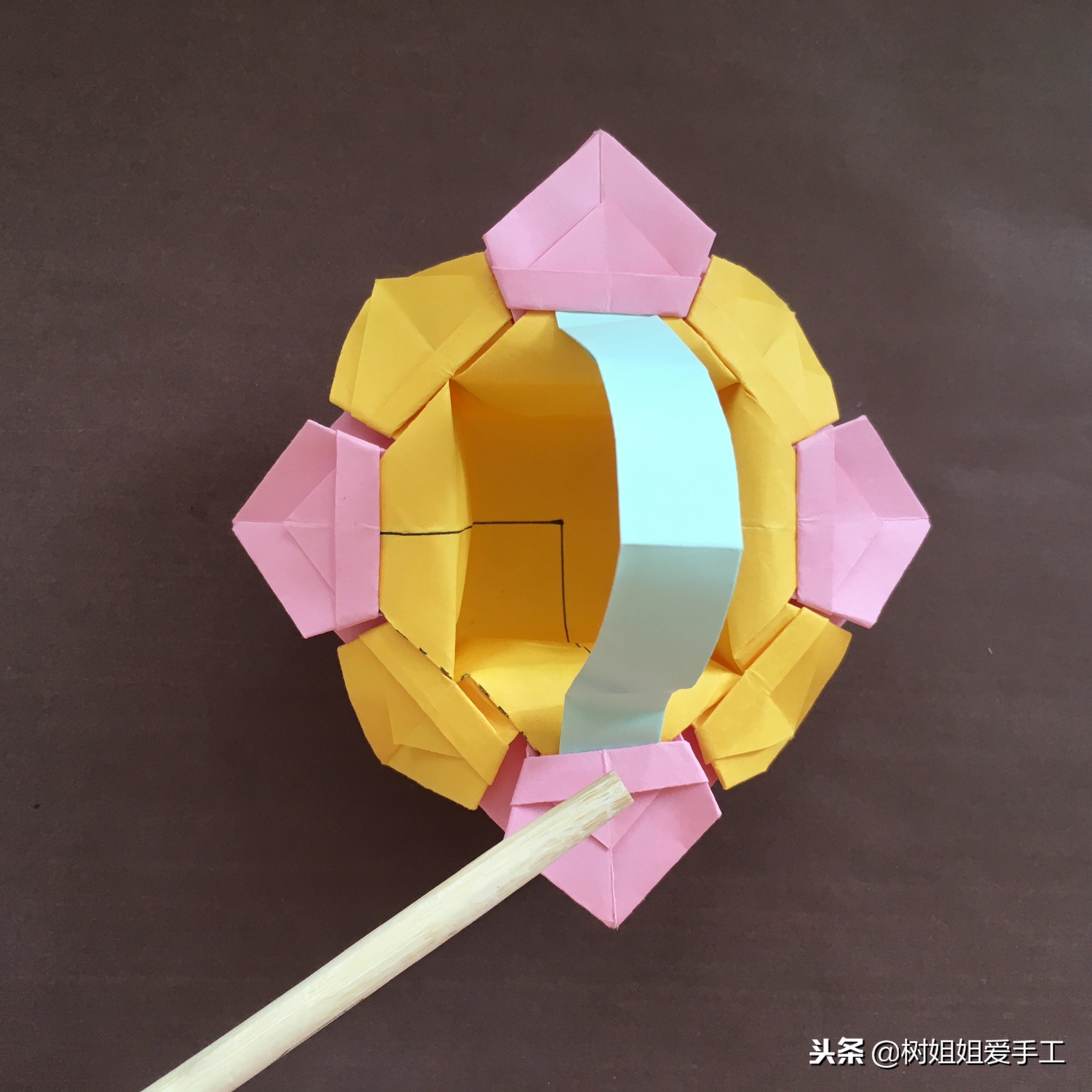 八角花篮手工制作折纸,八角小花篮折法