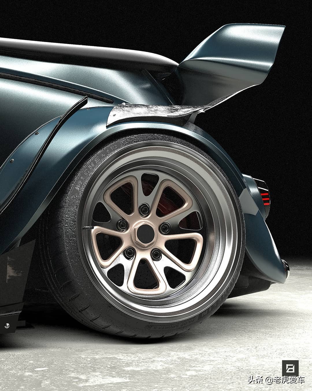 大众甲壳虫，RWB改装渲染，像极了保时捷911GT3