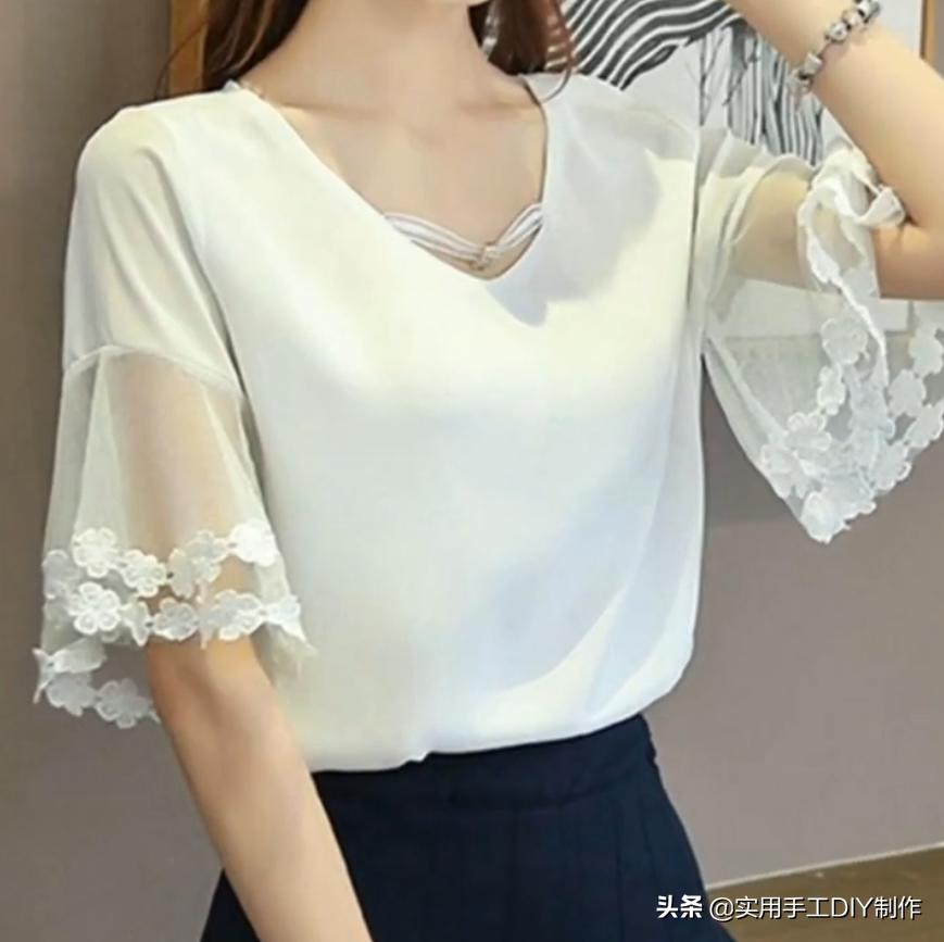 衬衫蕾丝上衣女设计感,新款设计感小众女装长袖蕾丝衬衫