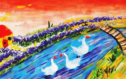 大白鹅创意美术3岁以下,关于谜语的画画简易版