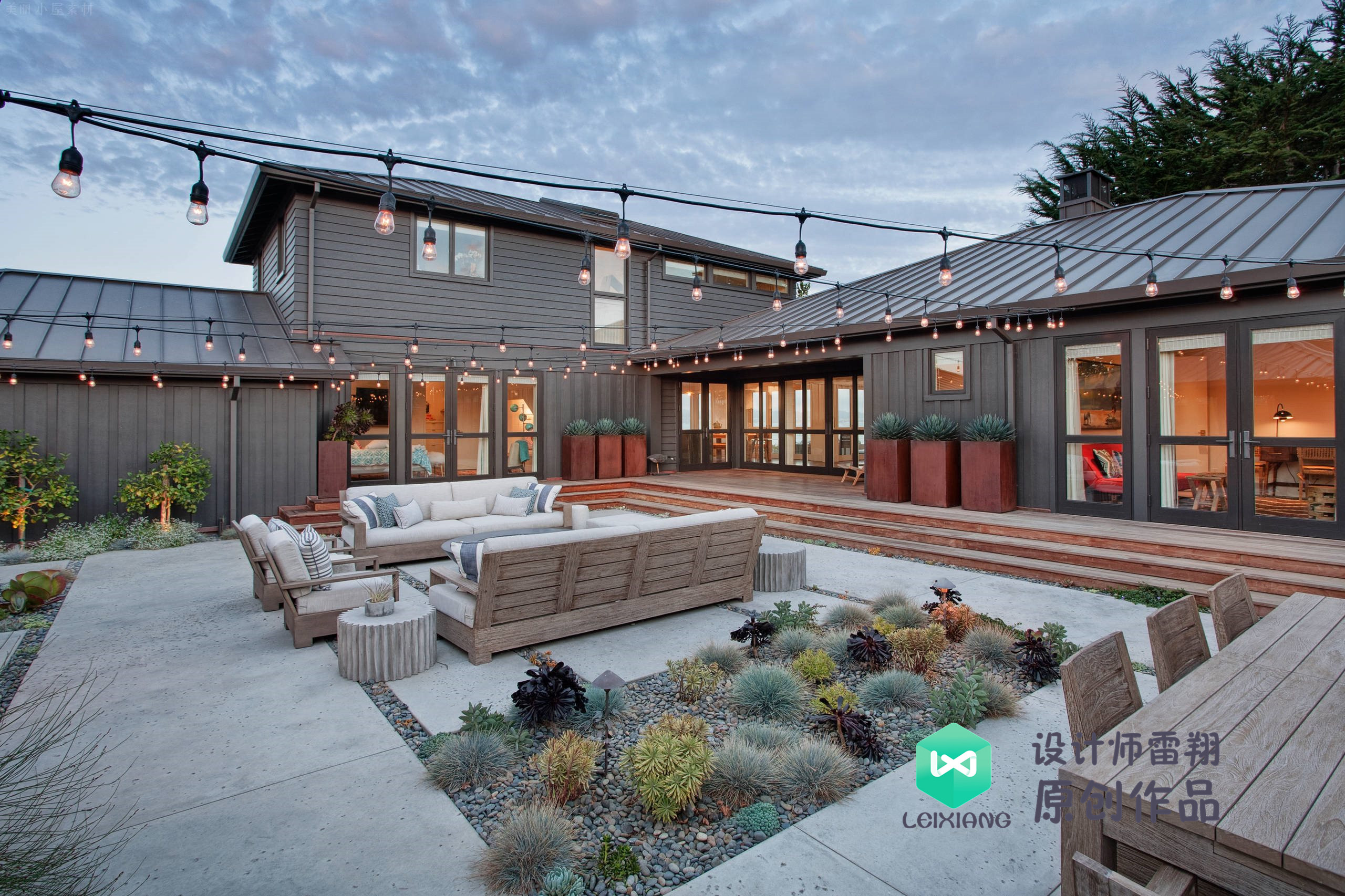 庭院防腐木颜色搭配效果图,庭院怎么铺装防腐木