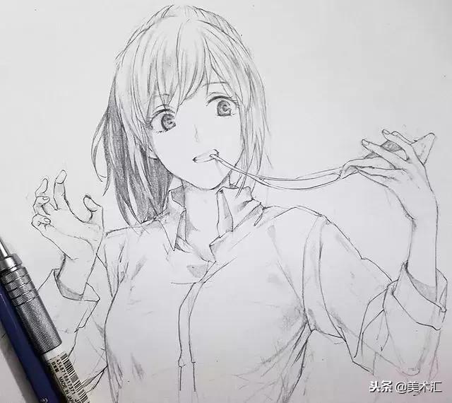 线条感十足的动漫人物,线条感很强的人物素描