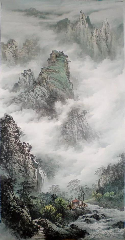 曾刚国画山水技法4,曾刚雪景国画山水画图片