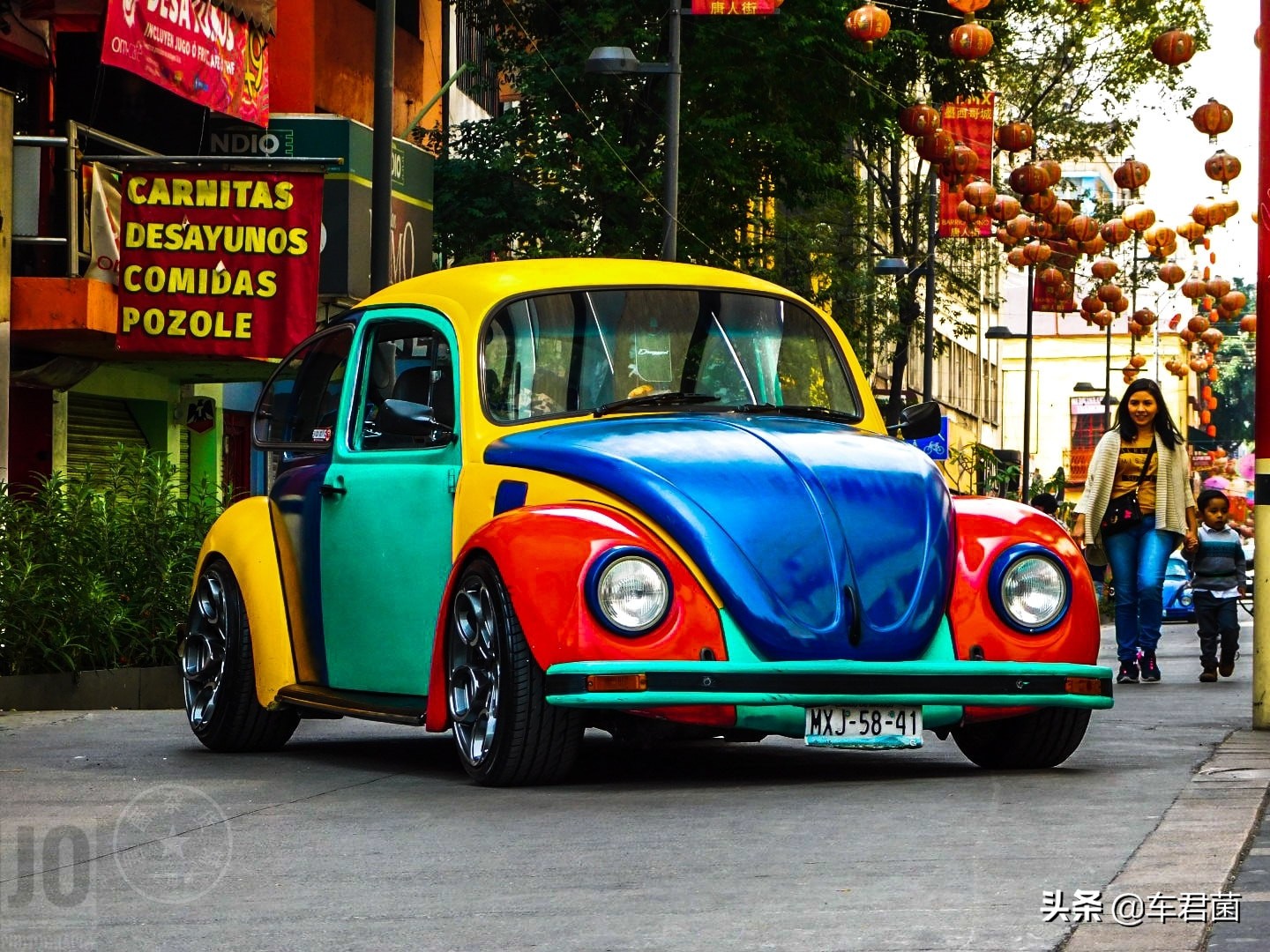 甲壳虫敞篷五颜六色,五颜六色的婚车甲壳虫