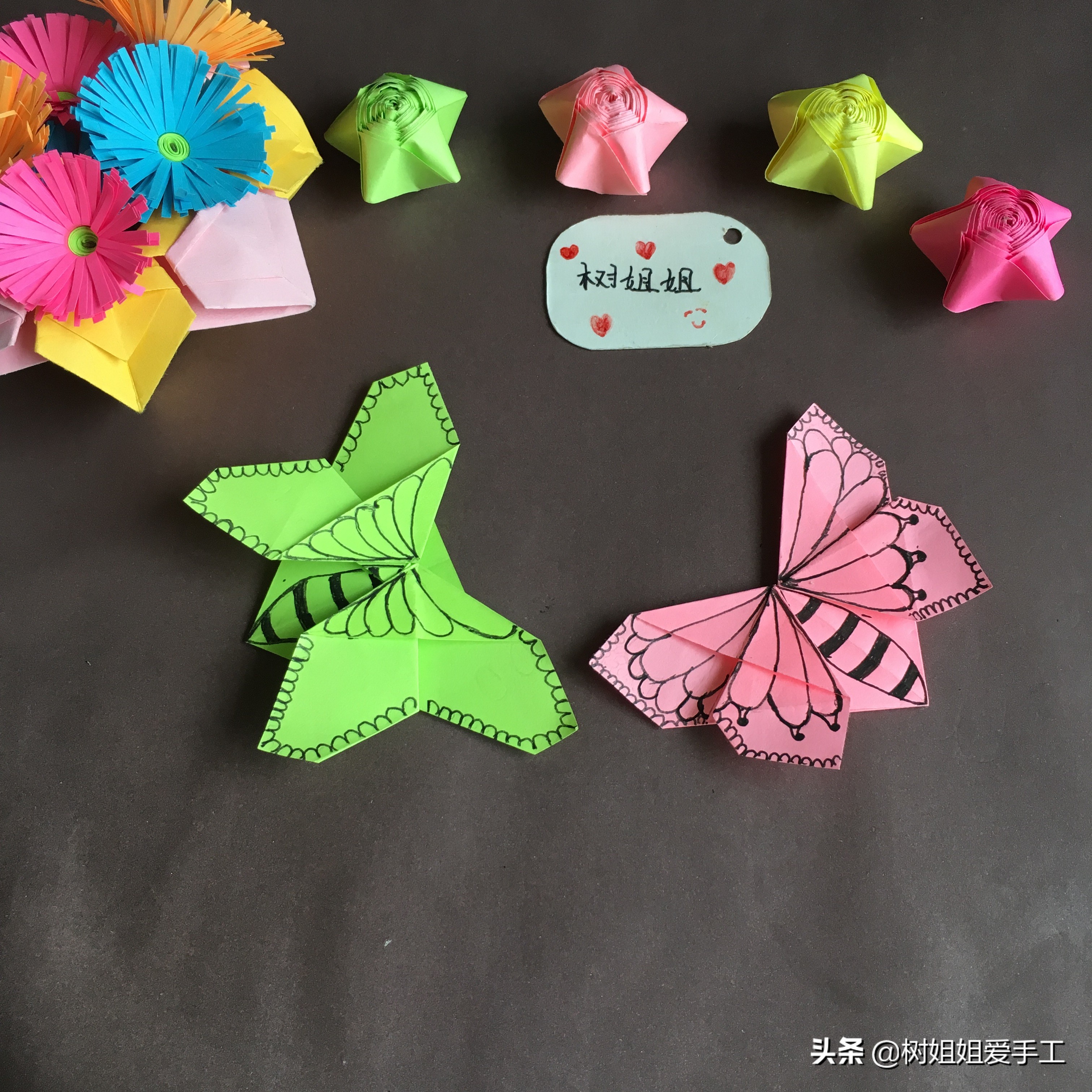 手工折纸蝴蝶书签慢动作,折纸蝴蝶书签步骤
