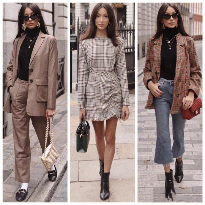 日韩风格复古风,春季英伦风穿搭