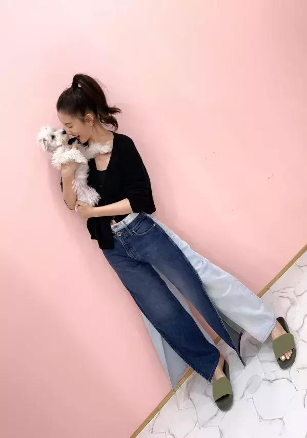 洋气破洞牛仔裤九分牛仔裤,回头率高的破洞牛仔裤