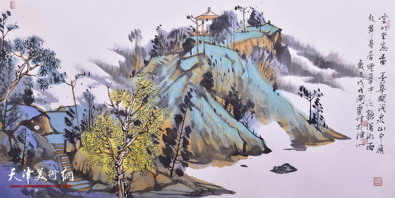 天津市青年山水画家闫勇,天津画家闫勇作品