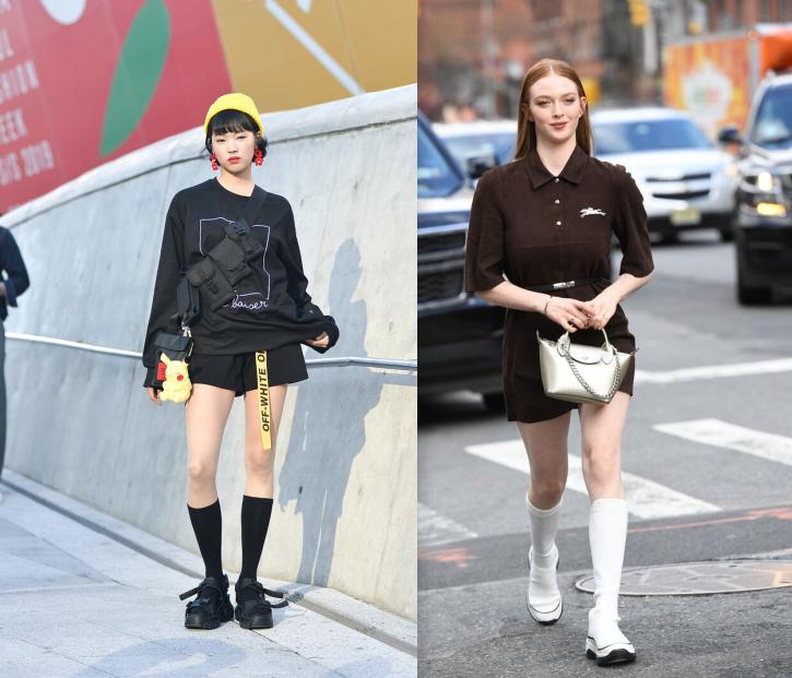 冬款穿裙子的袜子搭配,今年穿裙子流行的袜子穿搭