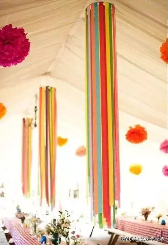 幼儿园环创教室吊饰简单又好看,幼儿园吊饰筷子纸杯环创简单好看