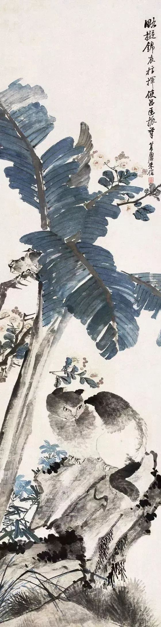 布局精妙的写意花鸟画,中国花鸟画有一种典型的构图方法