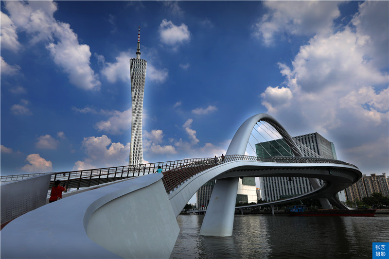 广州人行景观桥最新情况,广州海心沙人行天桥