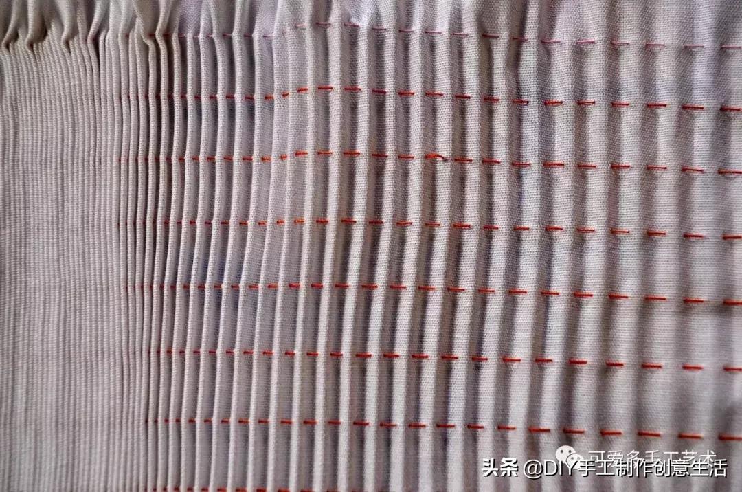 缩褶绣编织视频教程,棒针褶皱效果