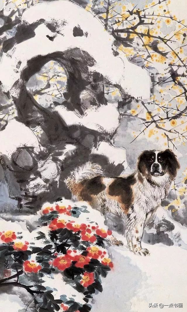 名家画狗速写作品欣赏,国画各种狗的画法